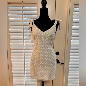 Elegant White Dress with Bow Straps